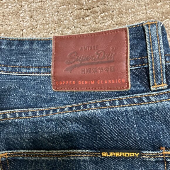 Vintage Superdry Copper Black Denim Jeans 34W 32L - Picture 2 of 4